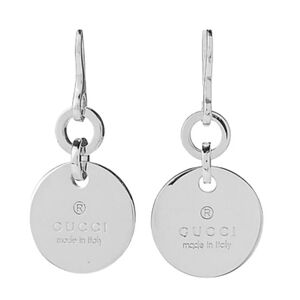 Gucci Silver Round Charm Earrings